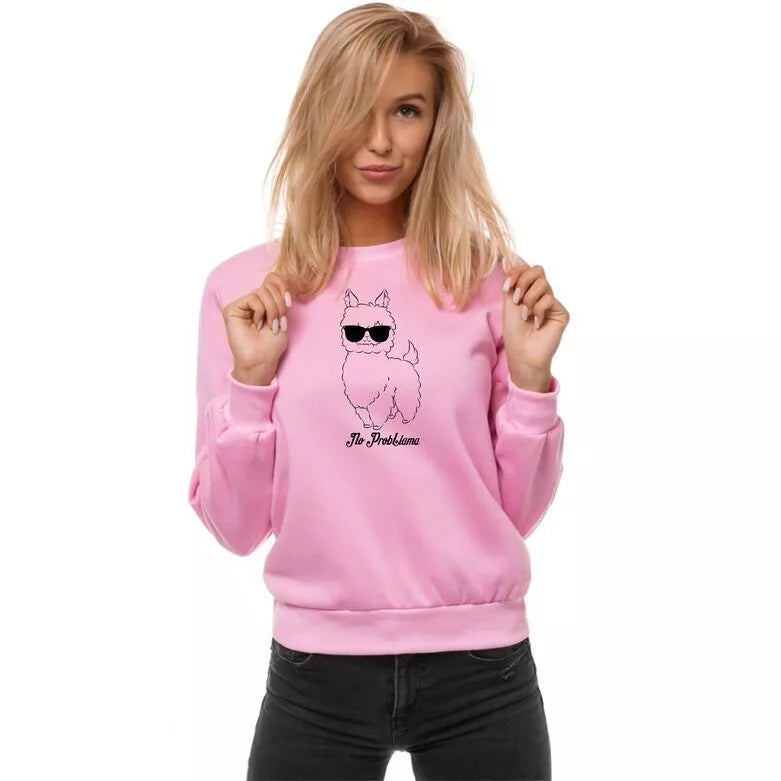 Pink women's hoodie No ProbLama