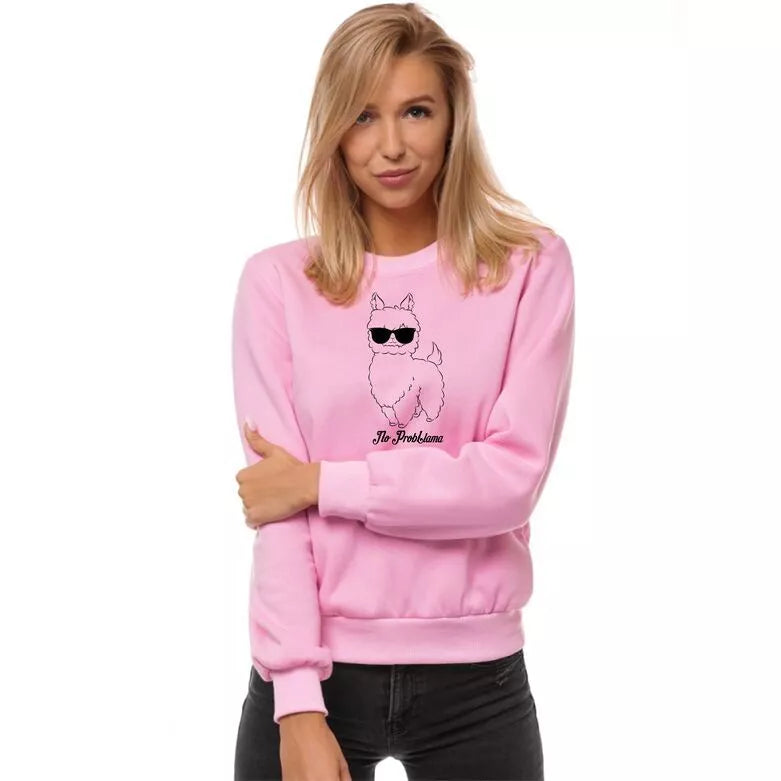 Pink women's hoodie No ProbLama