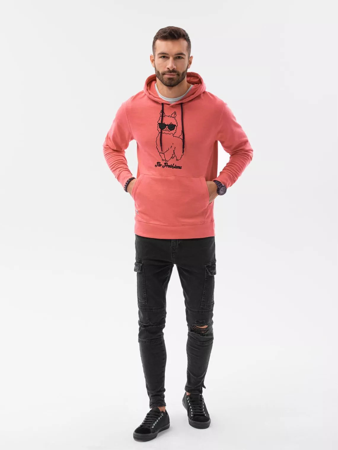 Pink hoodie No ProbLlama 