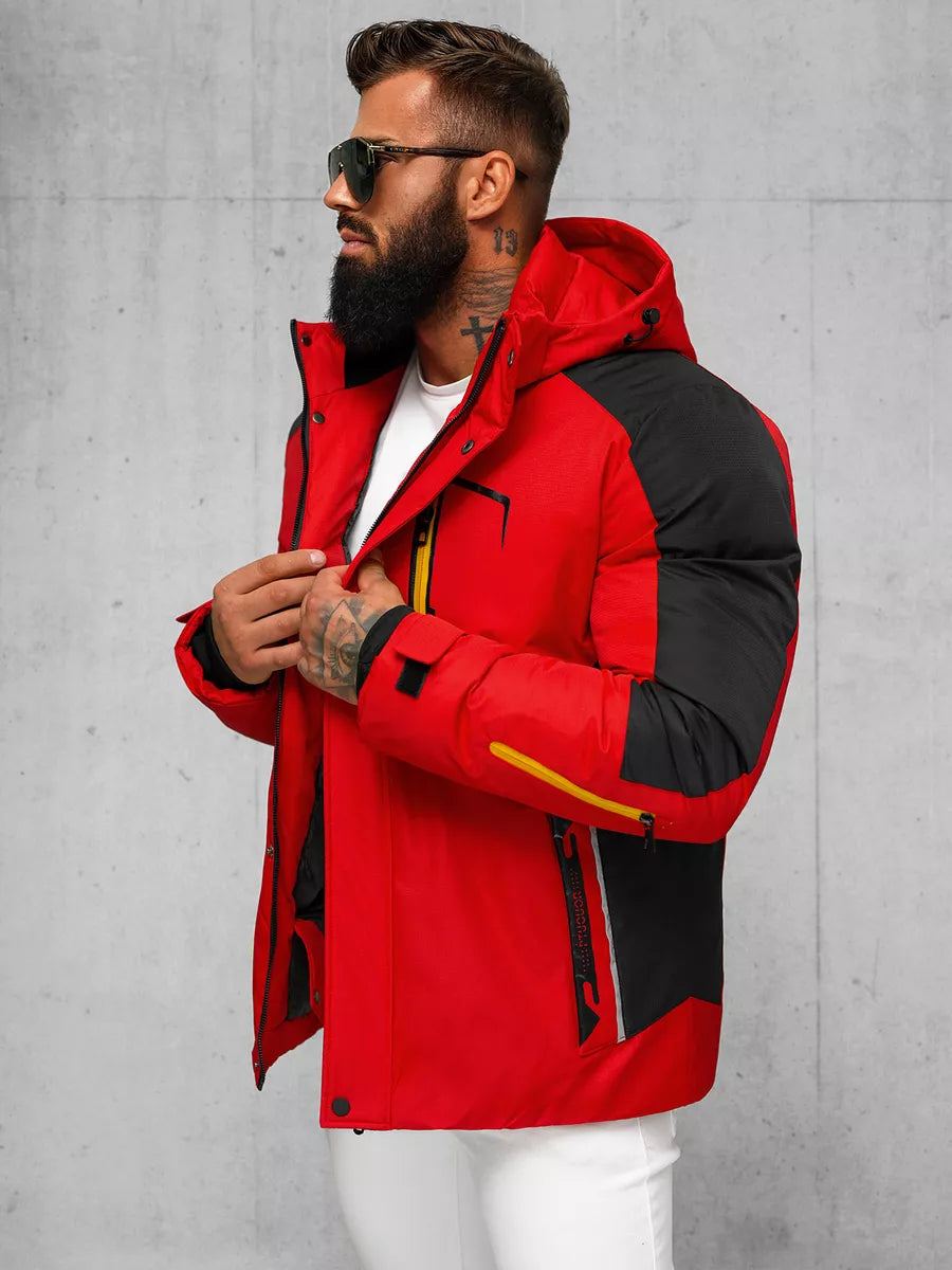 Red men's winter jacket Zerol