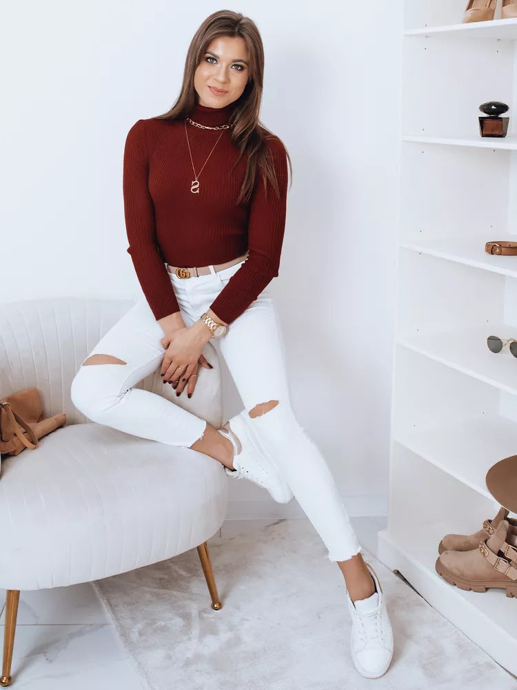 Red turtleneck sweater Silver