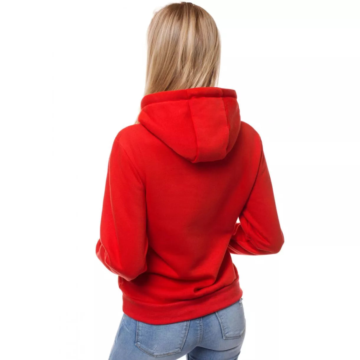 Red women's hoodie No ProbLlama