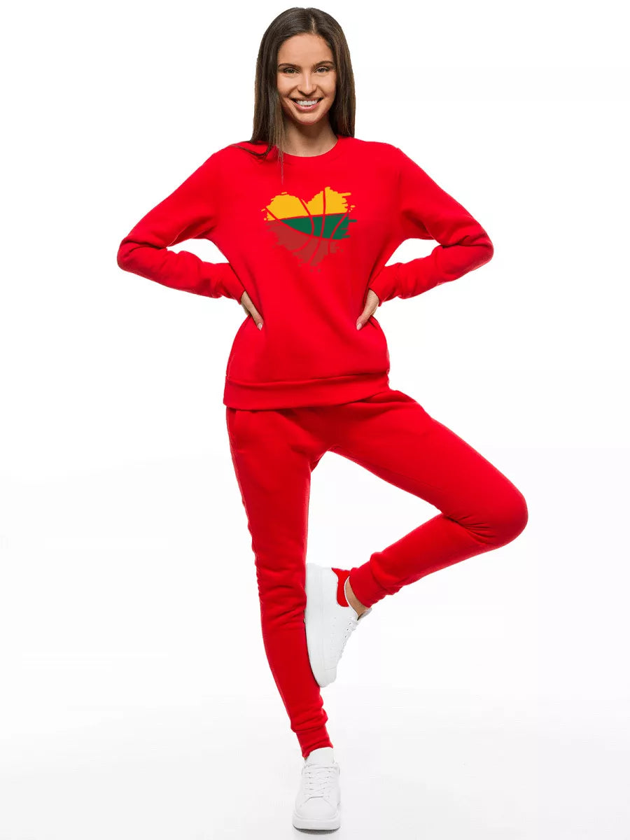 Red women's hooded tracksuit Lithuania