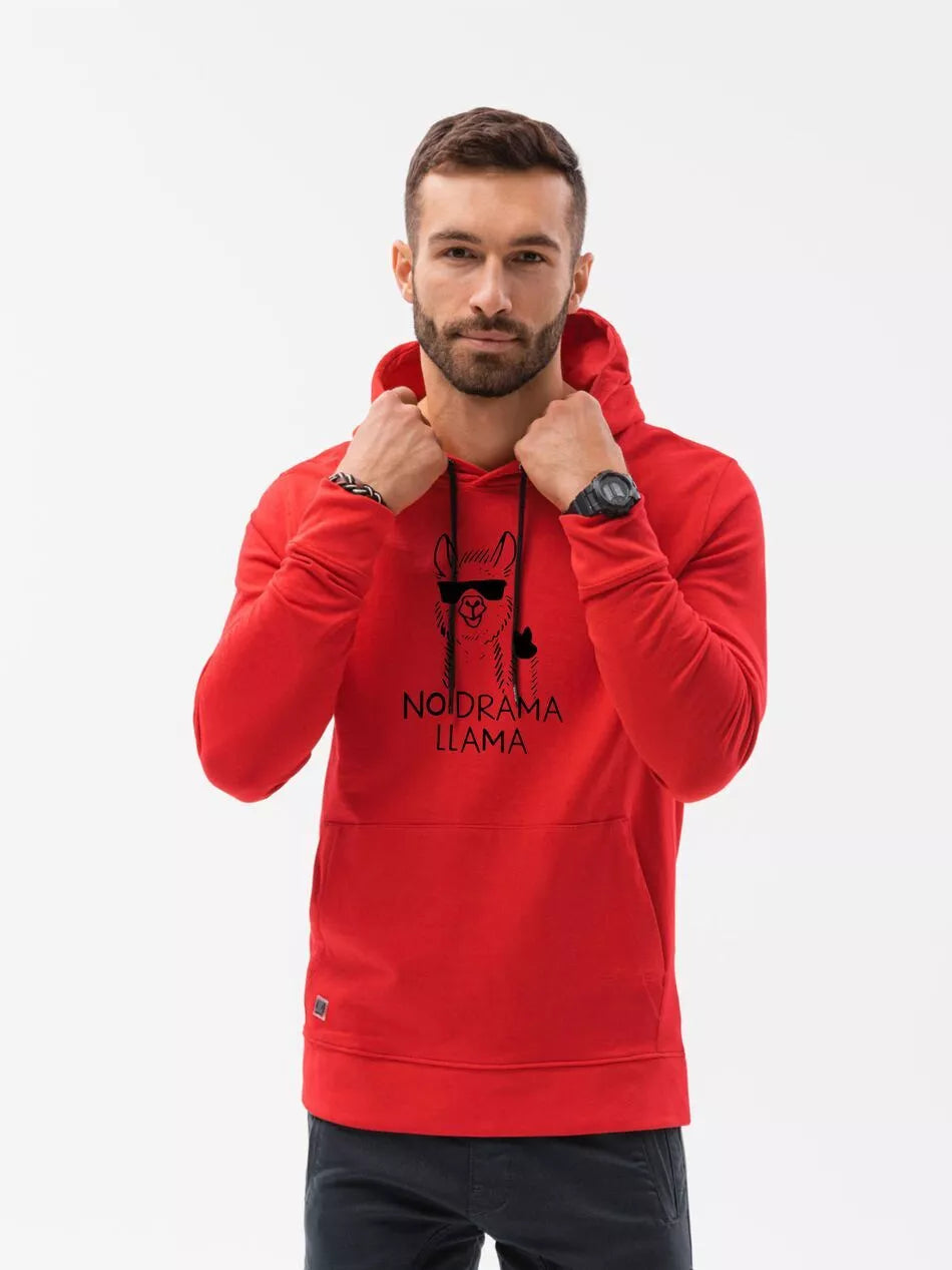 Red hoodie No drama Llama 