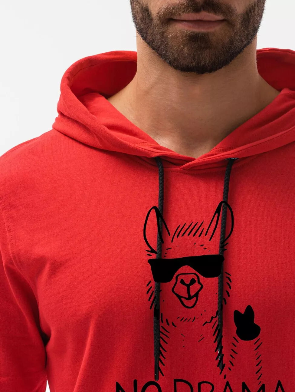 Red hoodie No drama Llama 