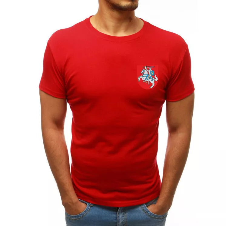 Red men's T-shirt Coat of Arms