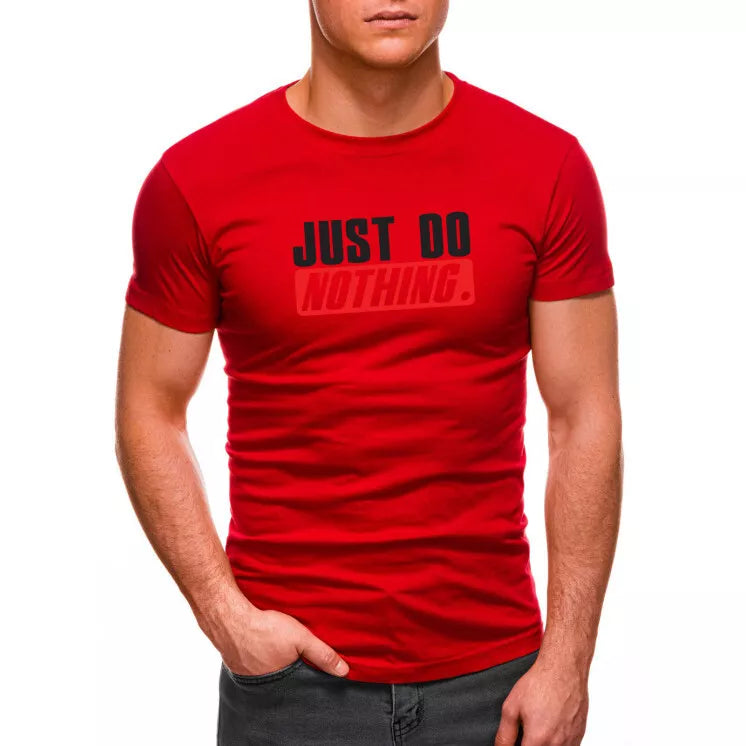 Red men's T-shirt Just do nothing