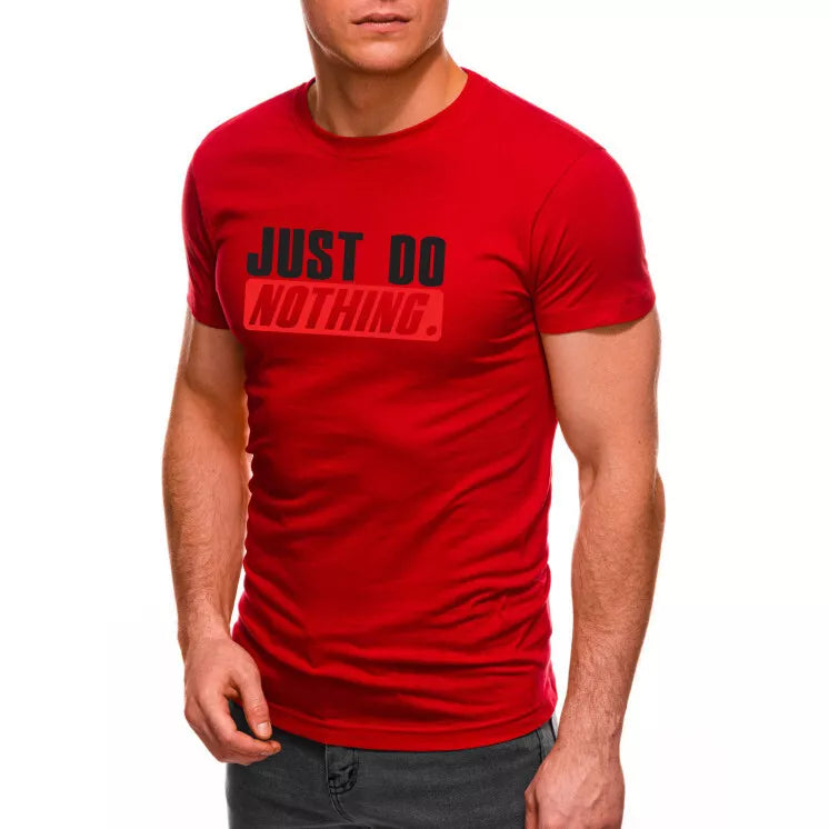 Red men's T-shirt Just do nothing