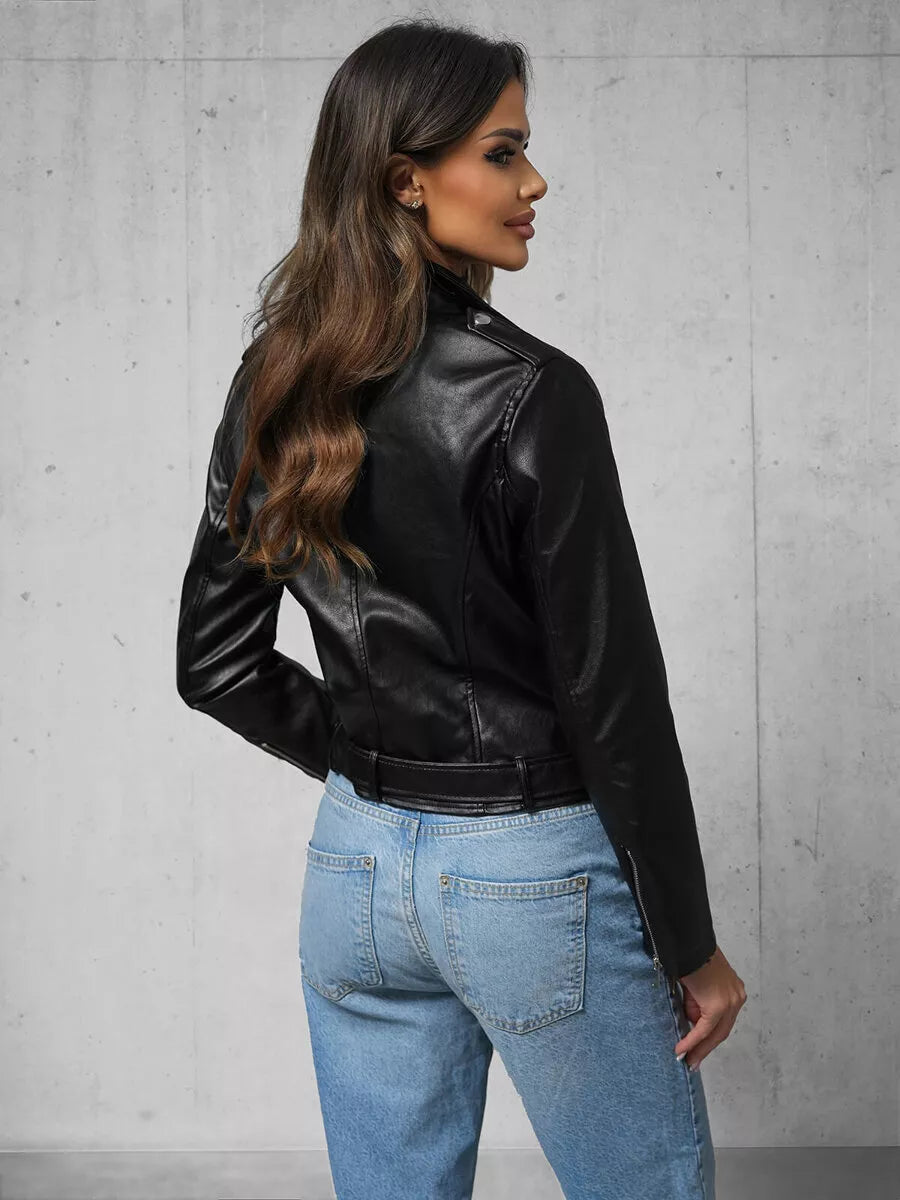 Women's leather jacket Wild