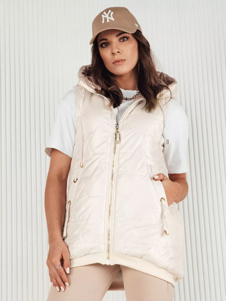 Women's white vest with hood Kolin