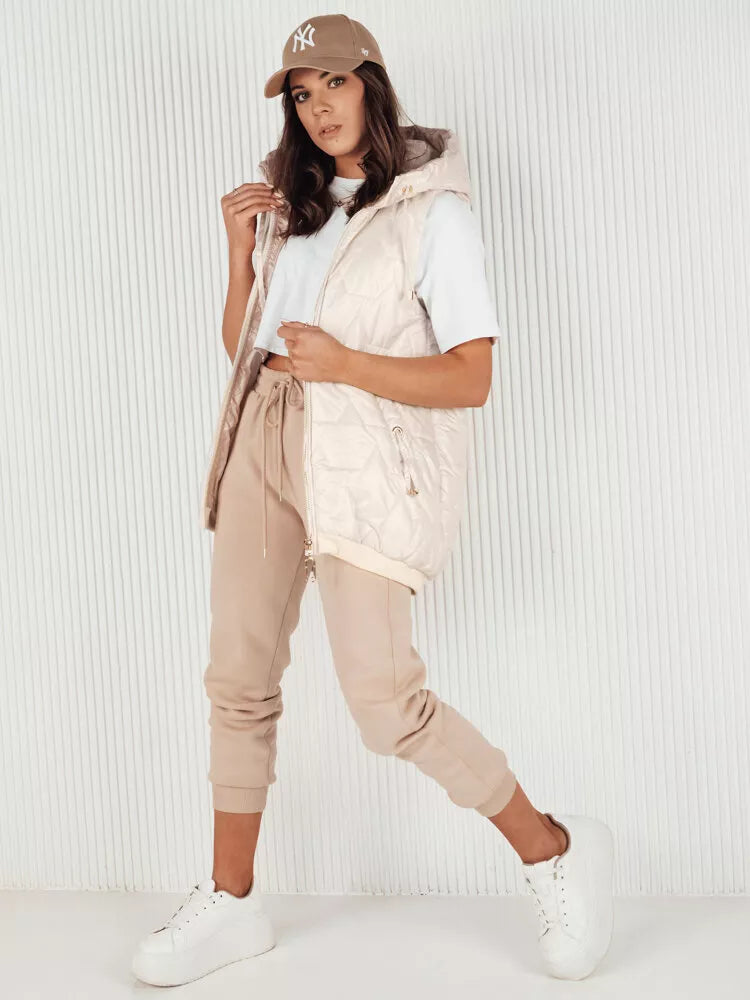 Women's white vest with hood Kolin