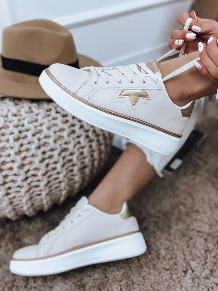 Women's white with gold detail casual shoes Star