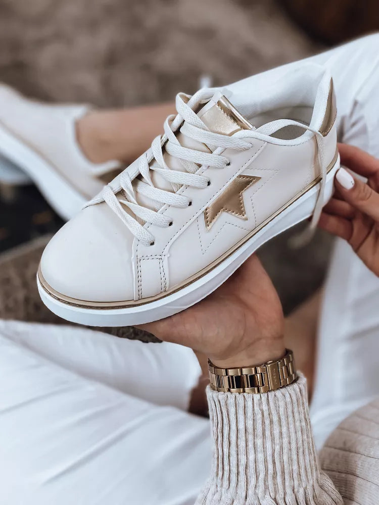 Women's white with gold detail casual shoes Star