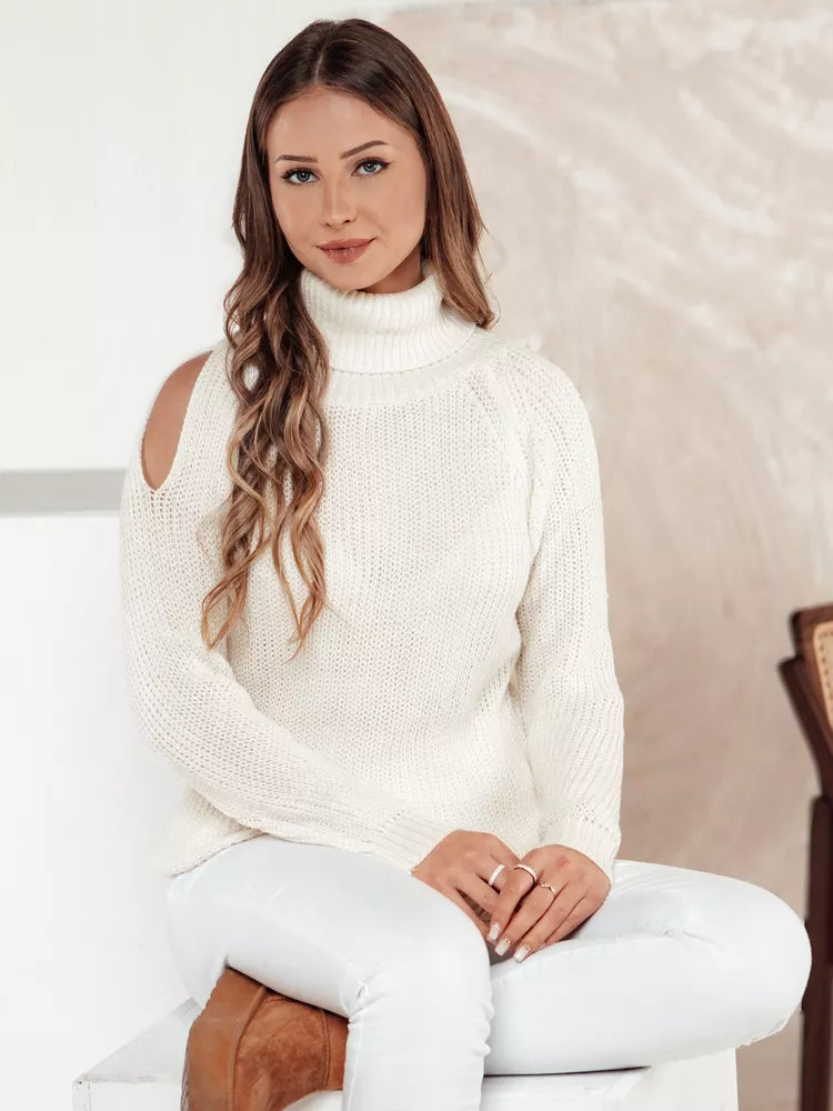 Women's white turtleneck sweater Fibi