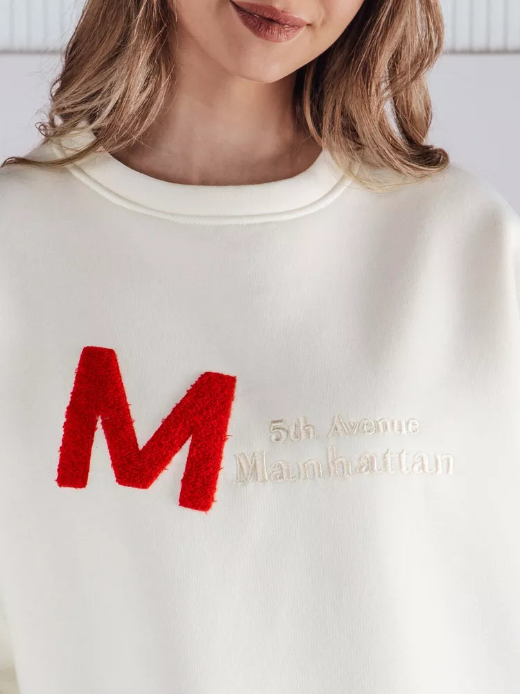 Women's white sweater Aven