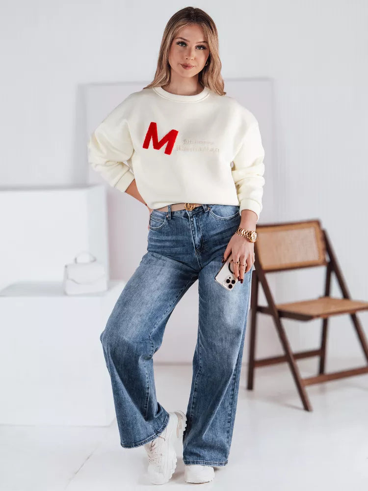 Women's white sweater Aven