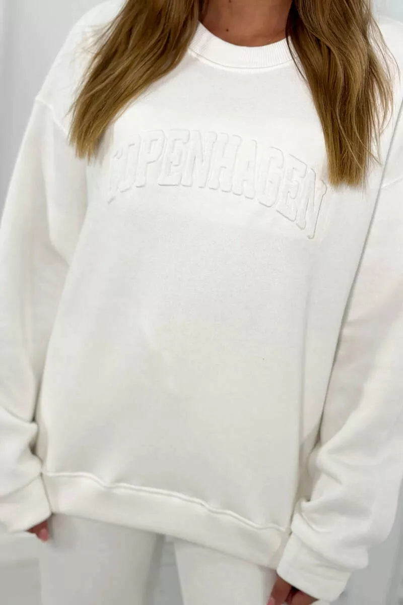 Women's white Copenhagen set.