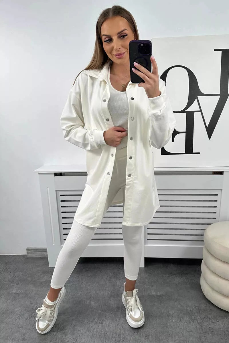 Women's white Triple set.