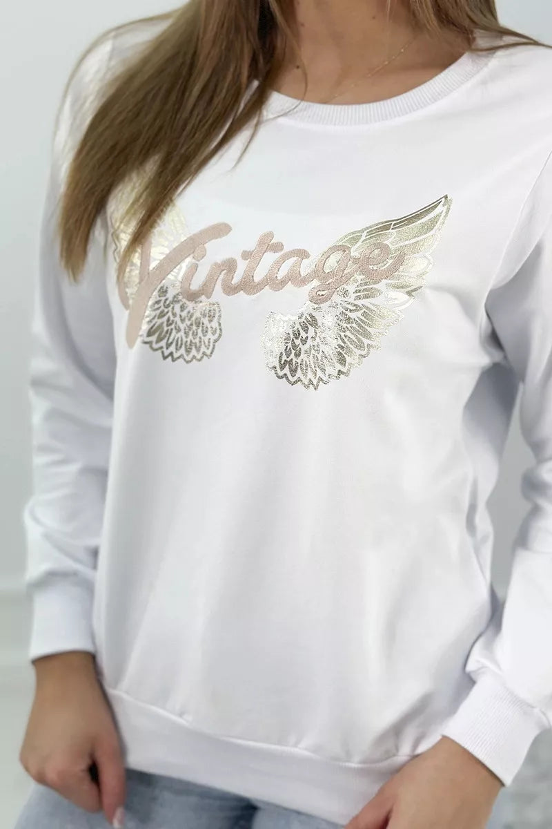 Women's white sweater Vintage