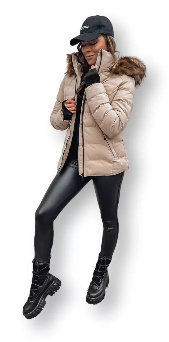 Women's beige winter jacket Paloma
