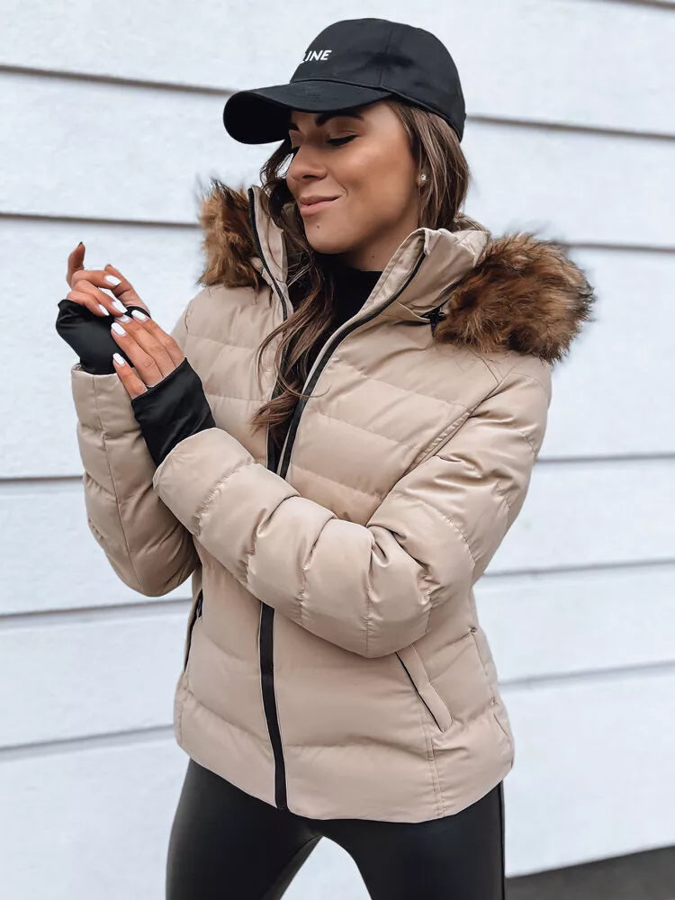 Women's beige winter jacket Paloma