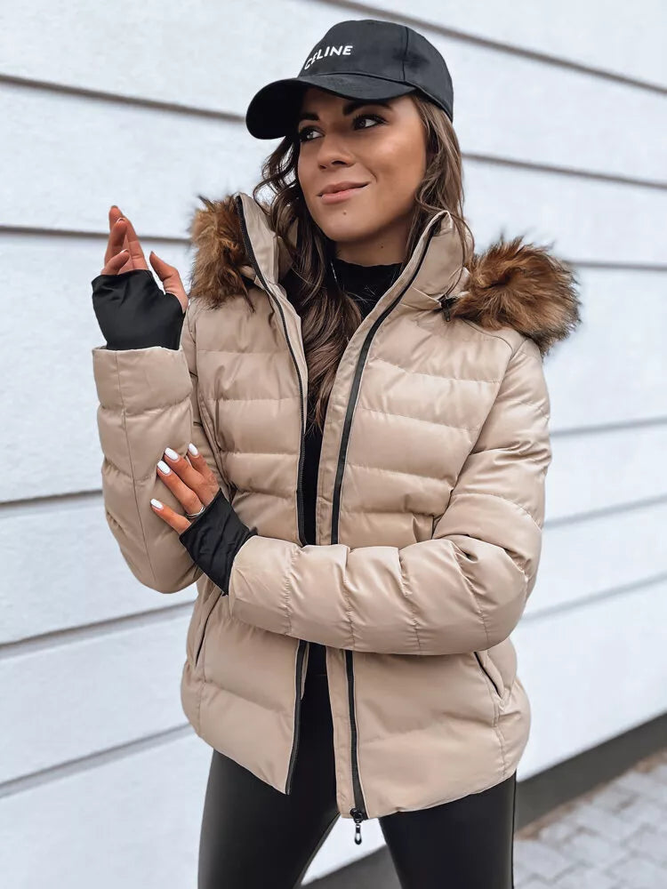 Women's beige winter jacket Paloma