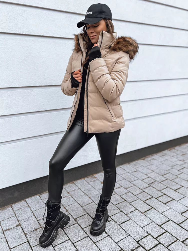 Women's beige winter jacket Paloma