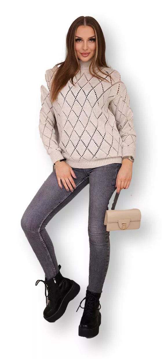 Women's beige sweater Rombas 