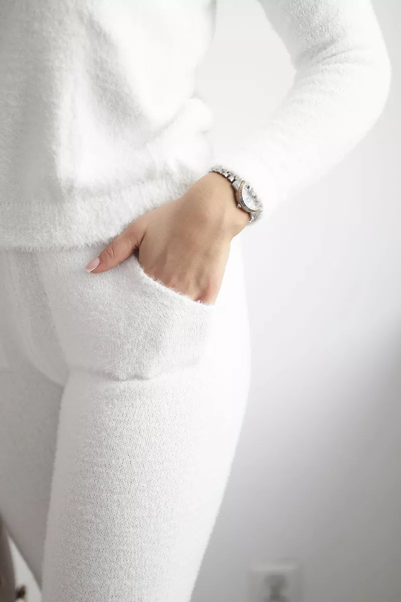 Women's white Minky set.