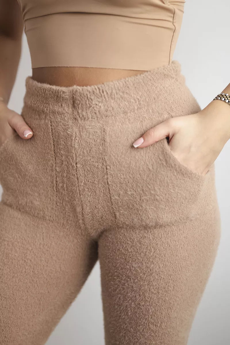 Women's sand-colored Minky set.