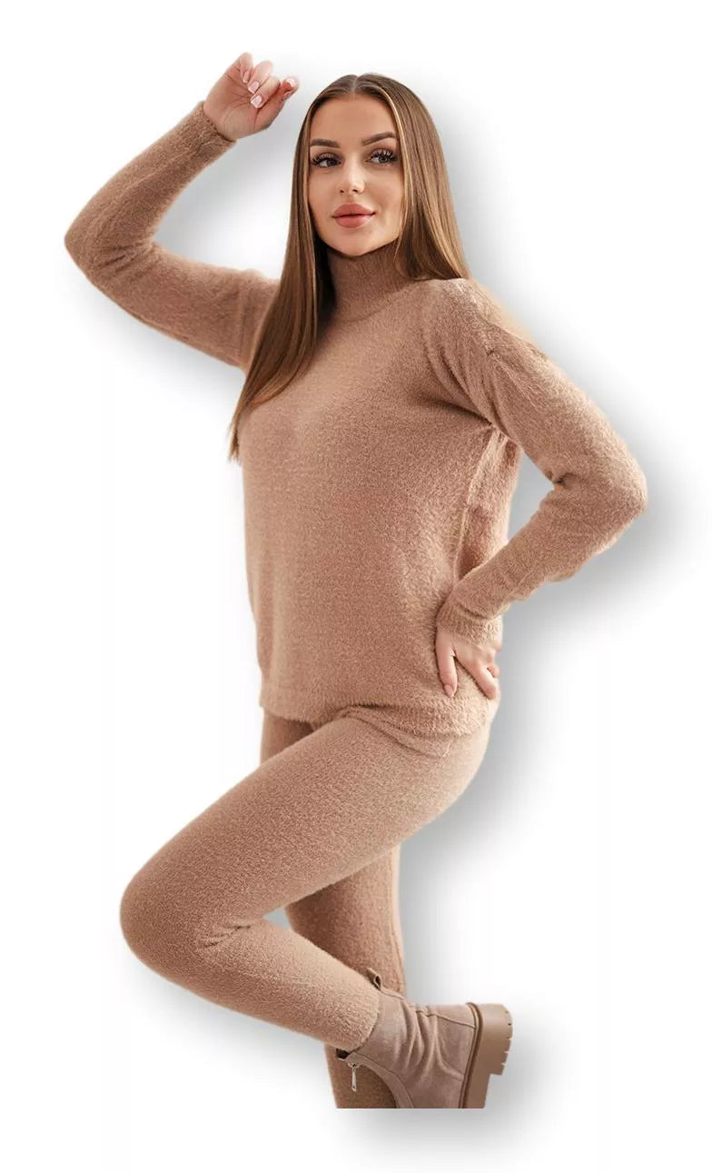 Women's sand-colored Minky set.