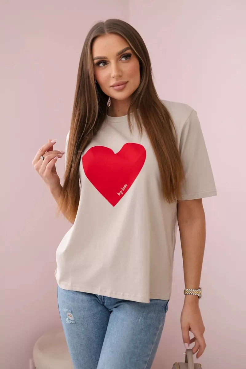 Women's beige T-shirt Madame