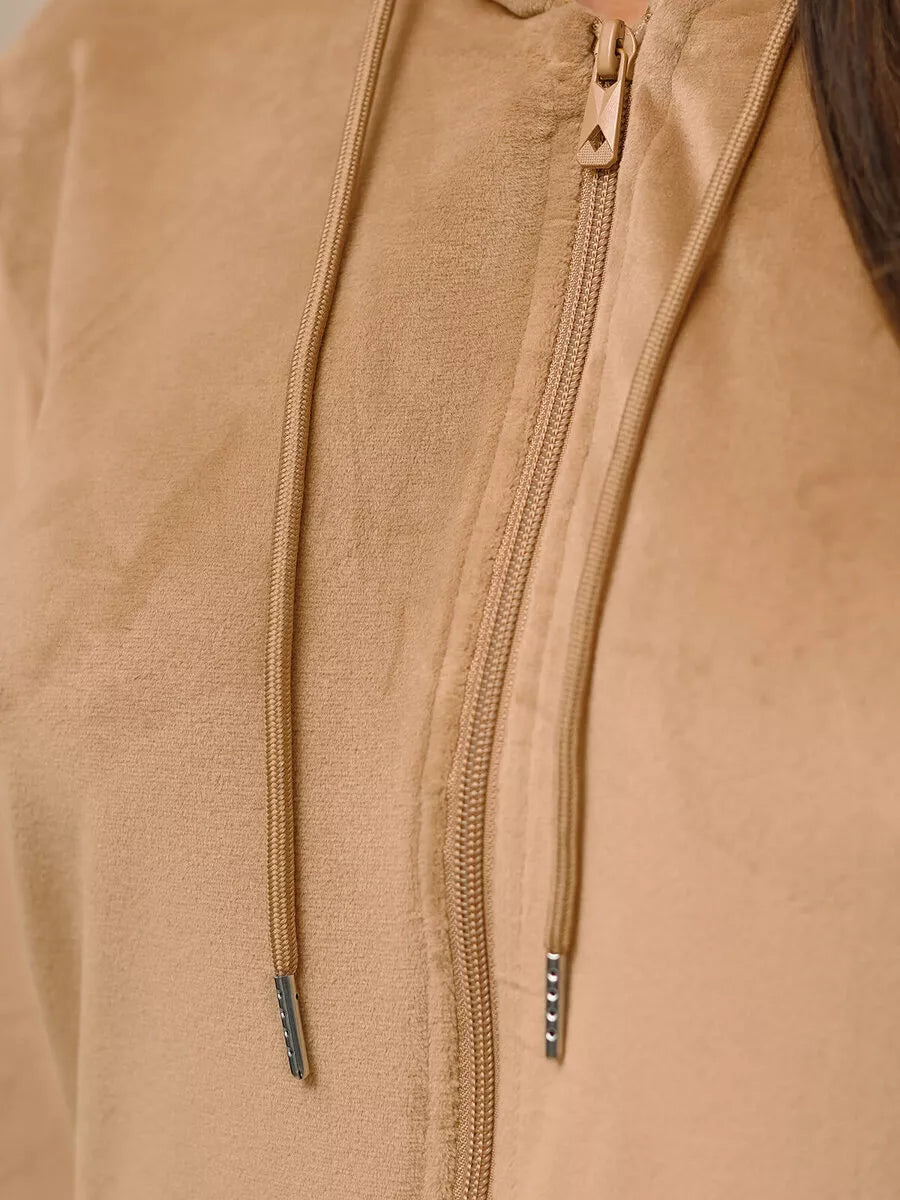 Women's sand-colored velour set Softi