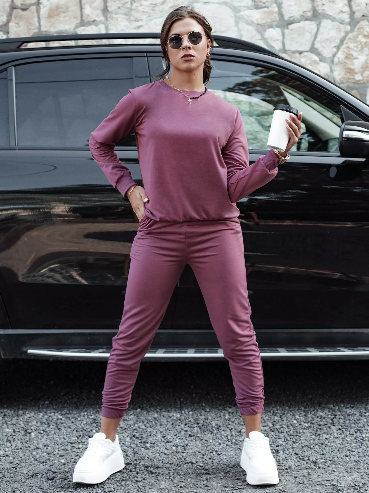 Women's burgundy Milin set.