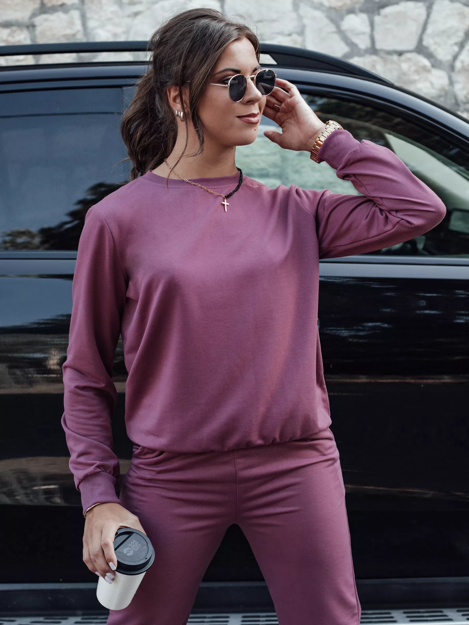 Women's burgundy Milin set.