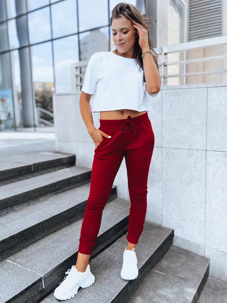 Women's burgundy casual pants Flor