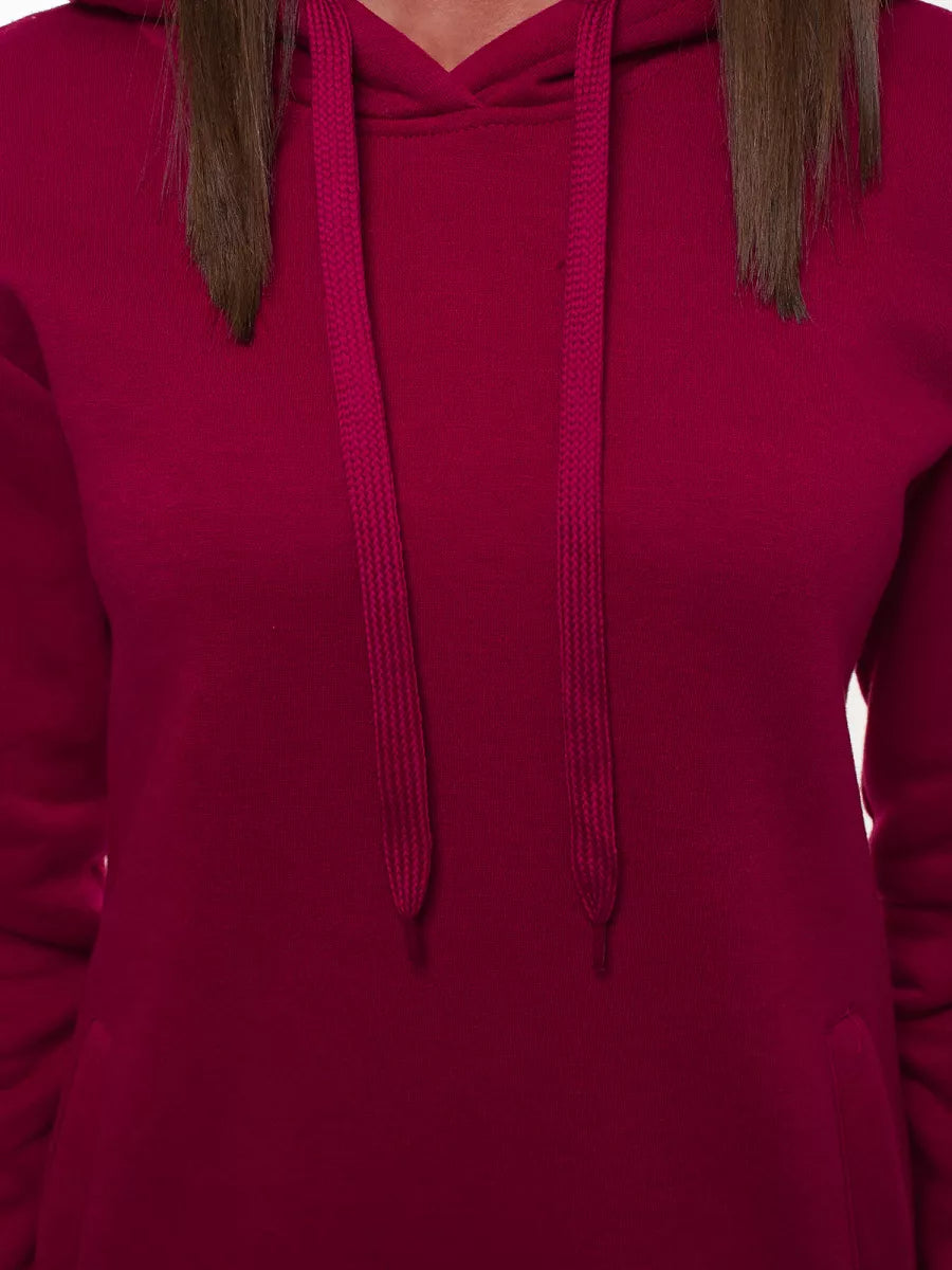 Women's burgundy dress with a hood Margaret
