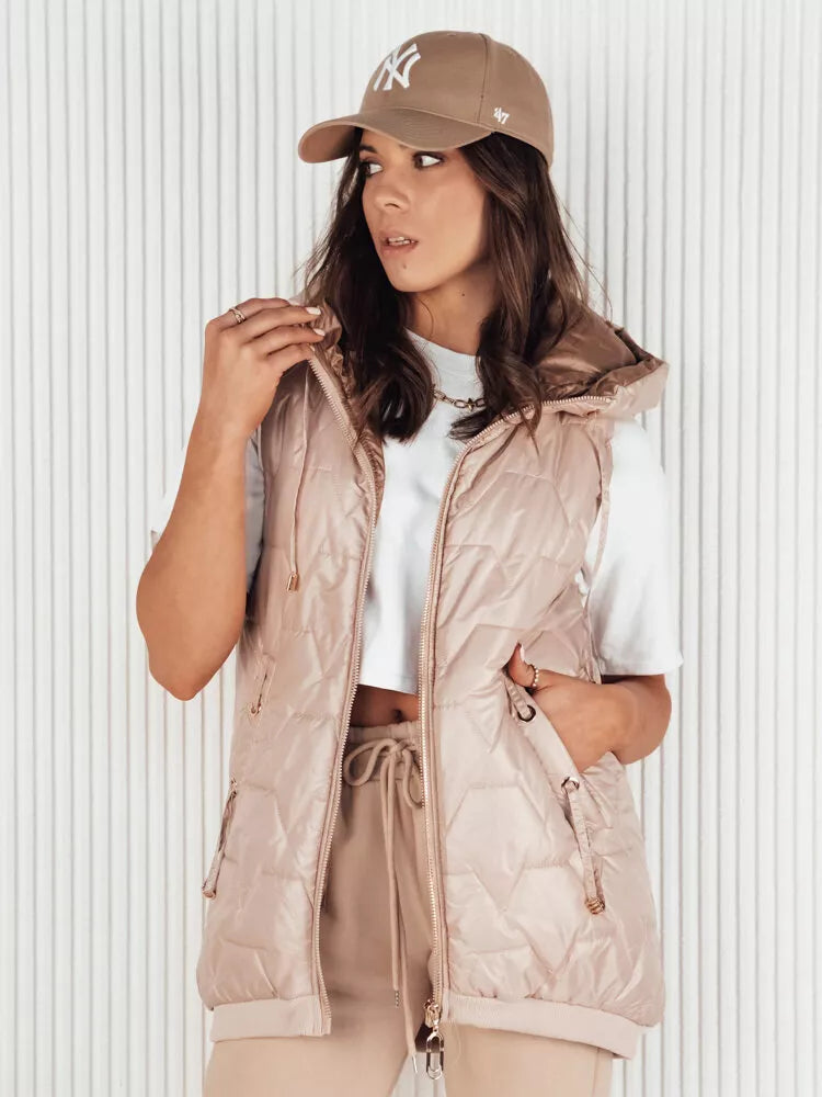 Women's brown vest with hood Kolin