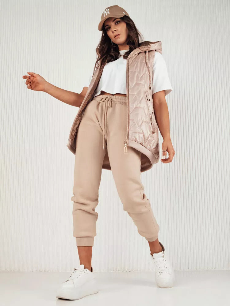 Women's brown vest with hood Kolin