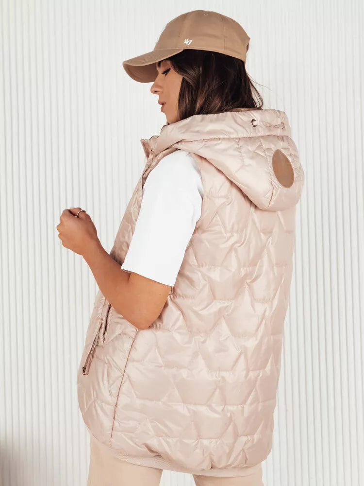 Women's brown vest with hood Kolin