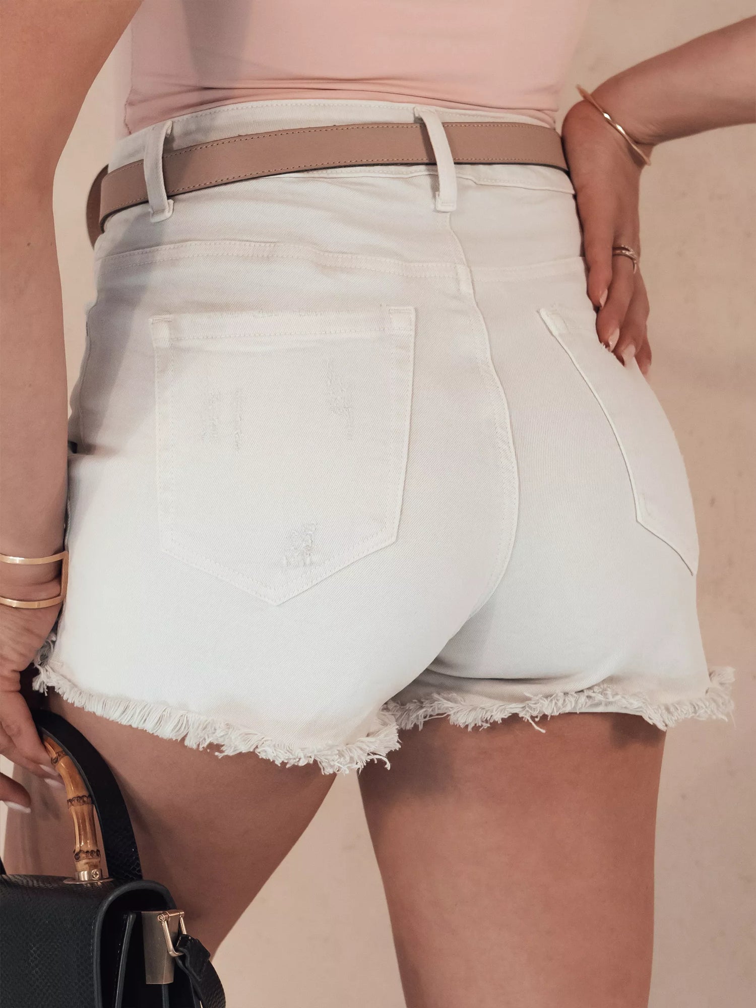 Women's brown denim shorts Popglam