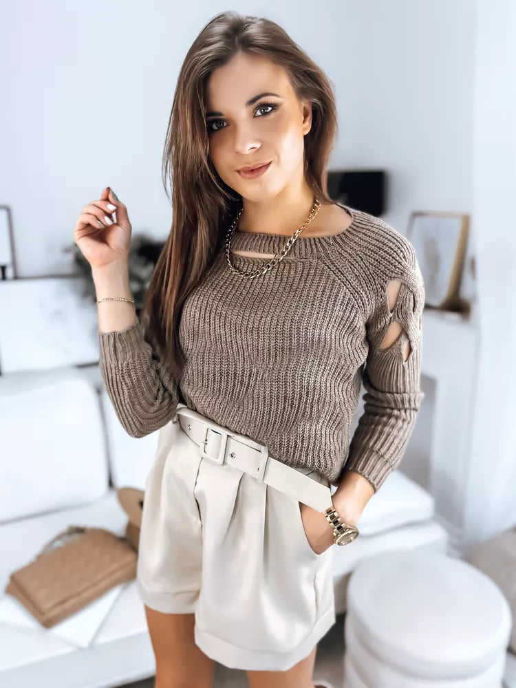 Women's brown sweater Liucin