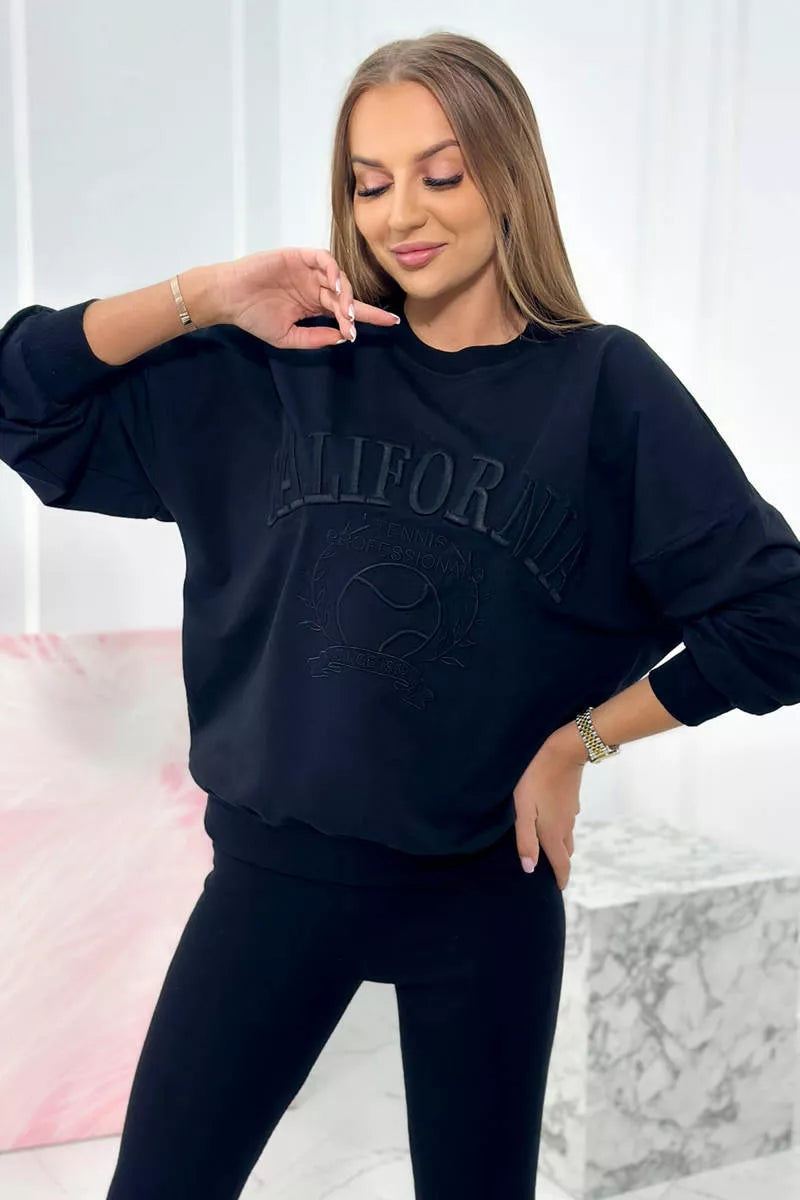 Women's black California set.