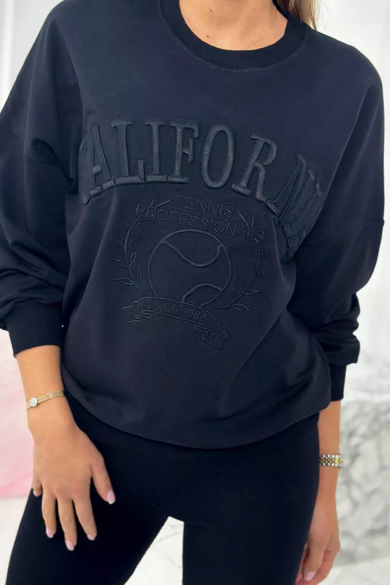 Women's black California set.