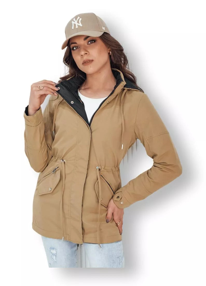 Women's reversible brown-black jacket Elvina