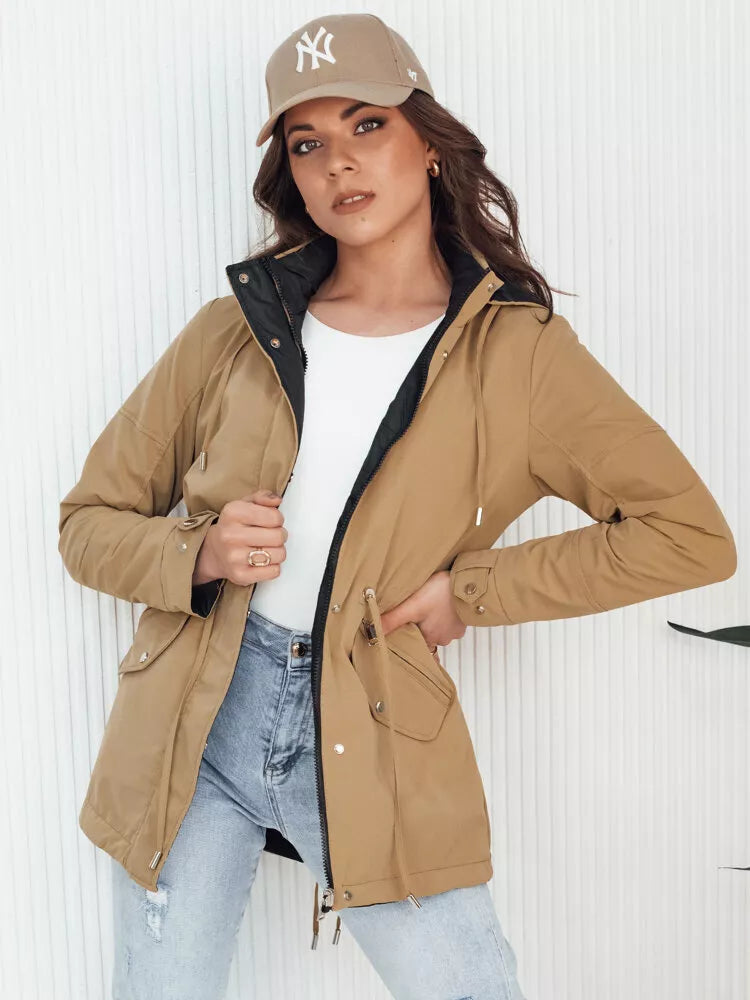 Women's reversible brown-black jacket Elvina