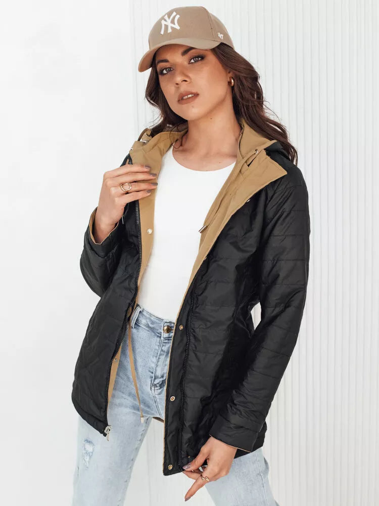 Women's reversible brown-black jacket Elvina
