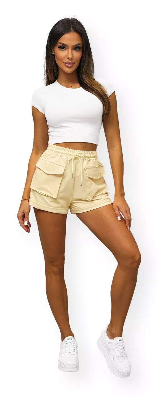 Women's yellow Cargo shorts