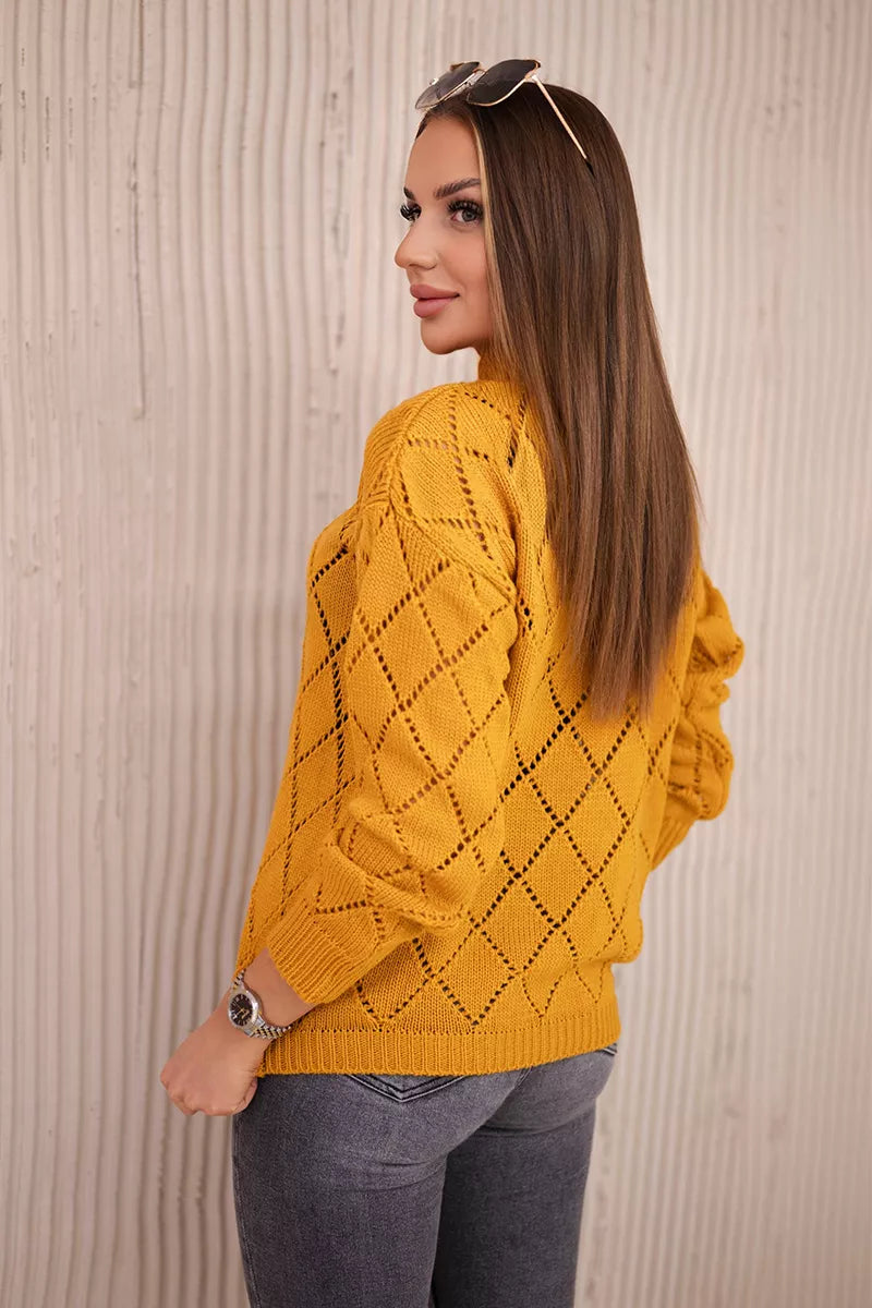 Women's yellow sweater Rhombus 