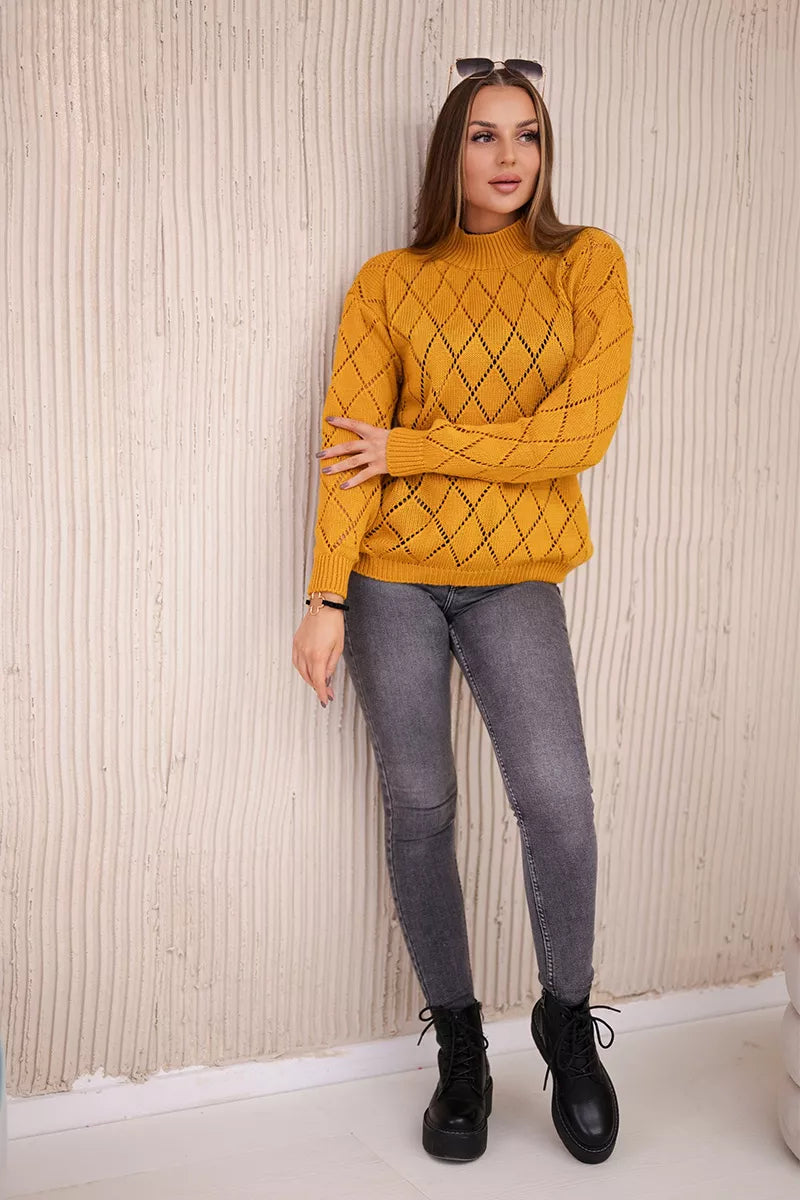 Women's yellow sweater Rhombus 
